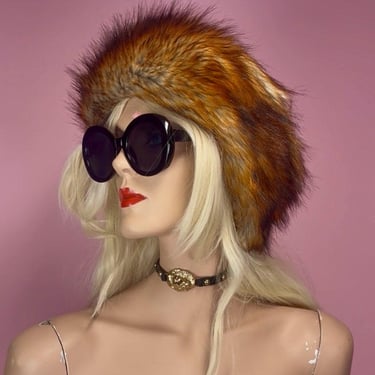 Faux Fur Stole Neck Warmer Head Wrap Headband Mob Wife Winter Glam Coquette 