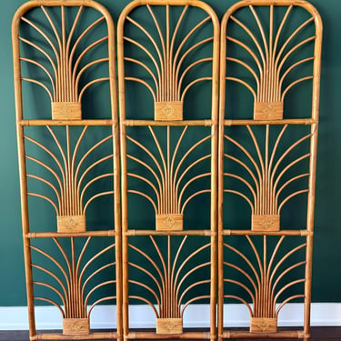 Vintage Bamboo Room Divider, Wall Art, Headboard 