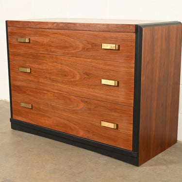Donald Deskey Style Art Deco Walnut Dresser or Chest of Drawers, Circa 1940s