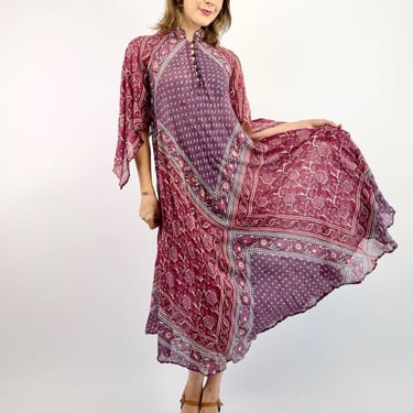 Adini 70s The Violet Crown Indian Cotton Dress