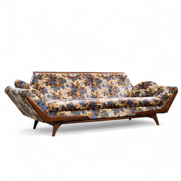 Adrian Pearsall Style Rowe Mid Century Walnut Gondola Sofa - mcm 