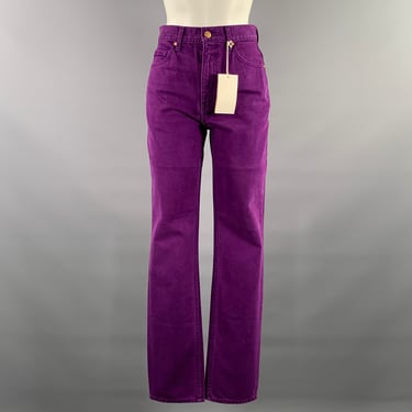 ULLA JOHNSON Size 25 Purple Cotton Straight Jeans
