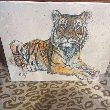 Signed tiger painting