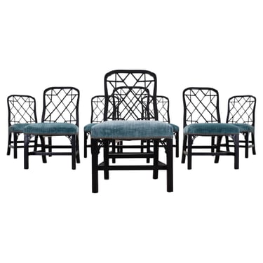 Set of Eight Chinese Chippendale Dining Chairs by Hickory Chair