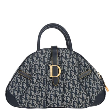 Christian Dior Navy Double Saddle Trotter Handbag