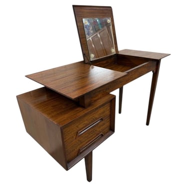 Mid-Century Modern Drexel Perspective for Milo Baughman Walnut Desk Vanity via 