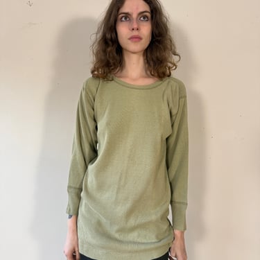 40s Sage Green Ribbed Military Thermal