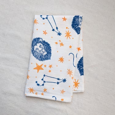 Leo Tea Towel - 28x28 inches - Block Printed Cotton 