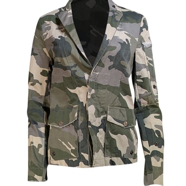 Zadig &amp; Voltaire - Olive Green Camouflage Print Blazer Sz L