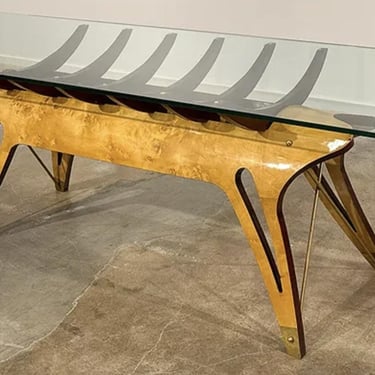 Mid-Century Modern Italian Carlo Mollina Design Sculptural Dining Table 