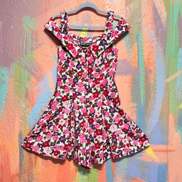 90s Y2k Vintage Floral Print Romper by Rampage - Medium Large 