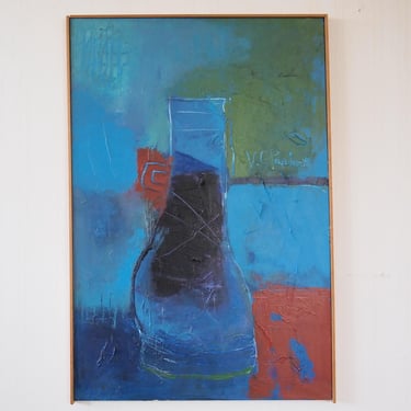 Original Vintage VIRGINIA Cohn PARKUM Still Life PAINTING 36x24