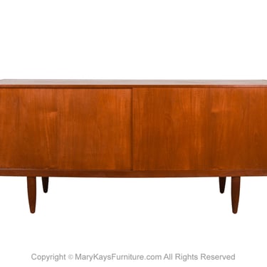 Teak Mid Century Denmark Sliding Door Sideboard Credenza 