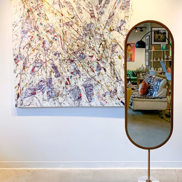 Modern Mirror with Marble Base
