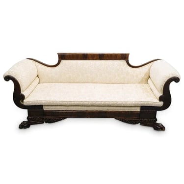Antique Sofa, American Classical (Empire style), White, Likely Circa 1825&ndash;40!