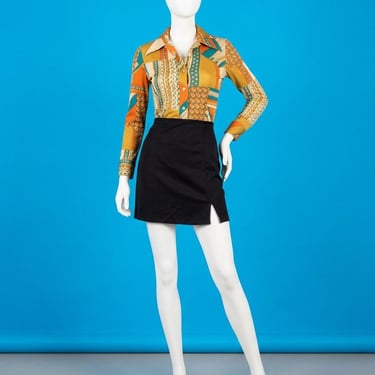 Vintage 1990s Black Mini Skirt Size Youth 12/14 or Womens XS/S 