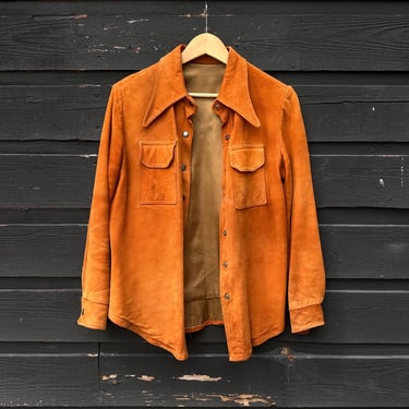 60s 70s  Suede Jacket, Vintage Boho Leather Jacket, Psuchedelic Hippie Woodstock Stoner, Easy Rider, Pointy Collar Disco Jacket 