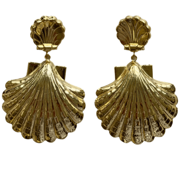 Classic Double Gold Shell Earrings