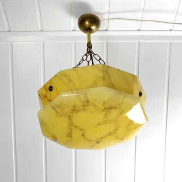 Ceiling lamp Art Deco glass beige marbled 20s 30s lamp light country house vintage ceiling light brocante design bubble marble 