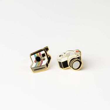 Earrings | Camera Gold Polaroid Statement Studs