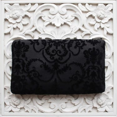 Black Damask Wallet, Gothic Clutch Wallet, Victorian Baroque Print Wallet, Elegant Evening Purse, Vintage Style Wallet, Gift for Her 