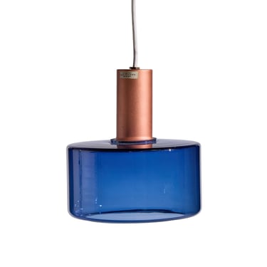 Tapio Wirkkala for Idman Finnish Glass Pendant Light - Blue - mcm 