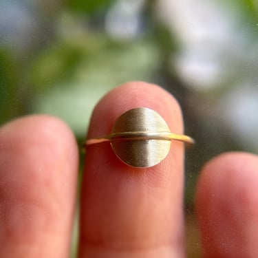 Gold Circle Ring - Dainty Circle Ring - Dainty Gold Ring - Alternative Wedding Band - Gift for Her - Nexus Circle Ring - Circle Disk Ring 