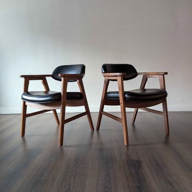 Pair of MCM Walnut Chairs