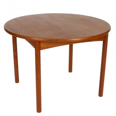 Round Teak Dining Table With Butterfly Leaf