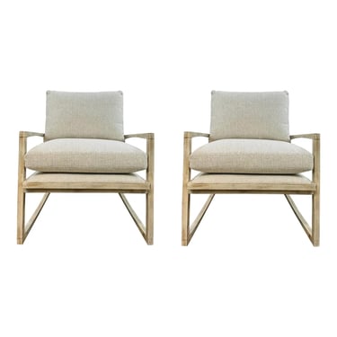 Our House Designs White Norfolk Lounge Chairs Pair