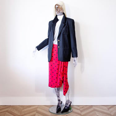 Vintage 1990s Christian Dior Black Wool CD Monogram Blazer UK 10-12/US 6-8 