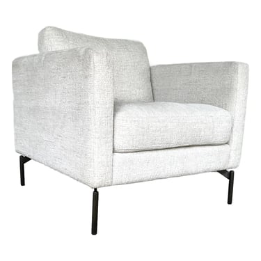 Revelation Mid-Century Modern Style Ivory Chenille Ventura Lounge Chair