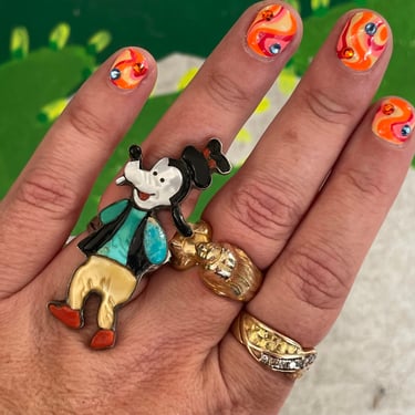 RARE Patsy Spencer Vintage Goofy Zunitoon Ring - 1970s