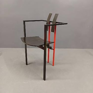 KFF Karl-Friedrich Förster Trix Postmodern Rectangular Armchairs Italian PU Wood and Metal Mid Century Modern Ladder Loft Memphis 