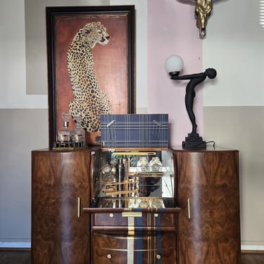 English Art Deco Bar Cabinet 