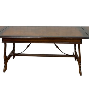 New - Marchetti – Hand Made in Italy Inlaid Walnut Extending Dining Table