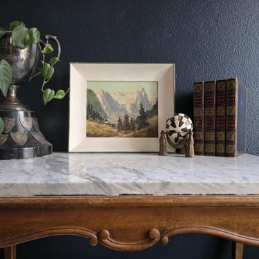 Vintage Mid-Century Alpine Oil on Board Painting 