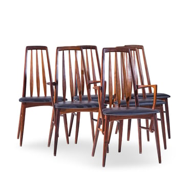 Niels Koefoed Eva Mid Century Danish Rosewood Dining Chairs - Set of 6 - mcm 