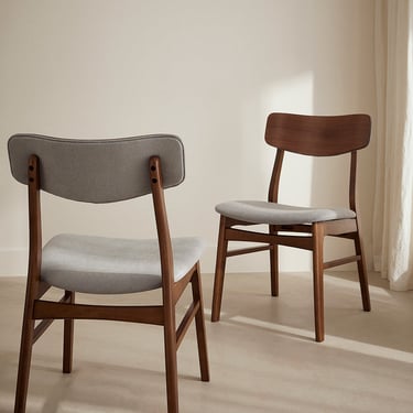 Hoft Home Set of 2 Amara Dining Chairs - Smoke & Walnut (3 sets avail) FFE-1579