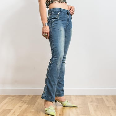 Vintage Y2K Slim Bootcut Jeans Low Waist 2000s Denim L 