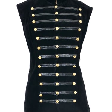 Erez Suede Military Inspired Sleeveless Jacket