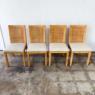 Woven Rattan Dining Chairs (x4) *MESSAGE US for shipping quote* 