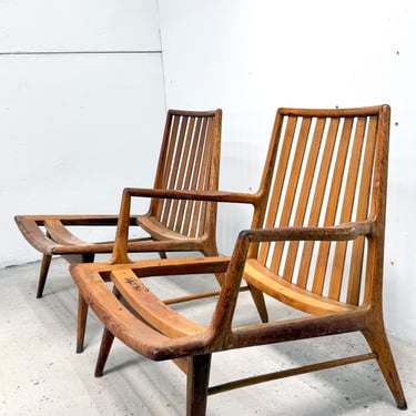 Rare Lounge chair pair, William Breger and Stanley Salzman for Grosfeld House, circa 1950s