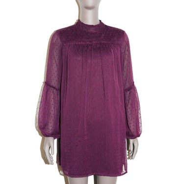 Babydoll Short Dress Long Sleeve Ruffle Boho Dress Womens Size Small 