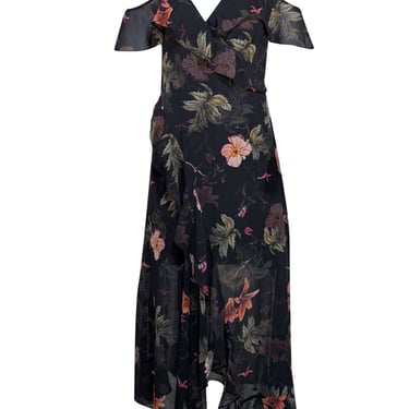 All Saints - Black & Multicolor Floral Dress Sz 4