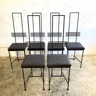 Goram Olsson Vintage Wrought Iron Dining Chairs 