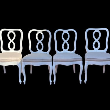 Beautiful set of 4 vintage dining chairs with all new paint and upholstery. 