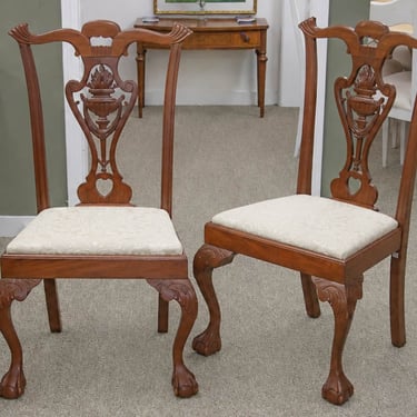 Pair of Chippendale Style Chairs in Walnut