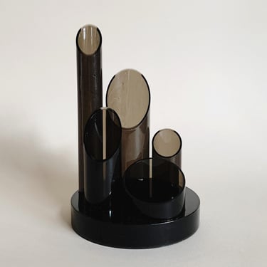 BROWN DESK ORGANIZER // Vintage 1980's Acrylic (Read Full Description Below) 