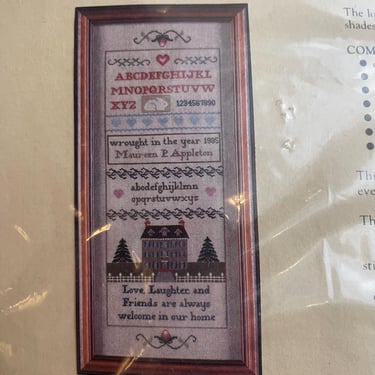Colonial Welcome American Sampler Counted Cross Stitch Kit 2010s Vintage 